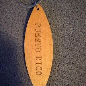 Wooden Puerto Rico Keychain